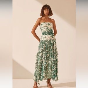 Shona Joy Marguerite Strapless Contrast Maxi Dress